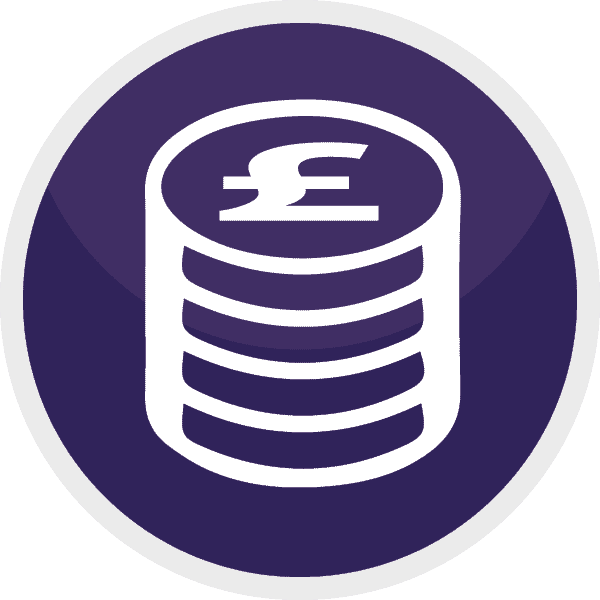 Coin stack icon representing financial services or payments in dentistry.